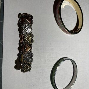 Multicolor Heart Bracelet and Bangle Set